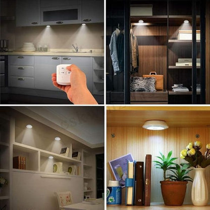 3 Pcs LED Cabinet Night Lights with Remote – Wireless, Dimmable & Motion-Free Installation